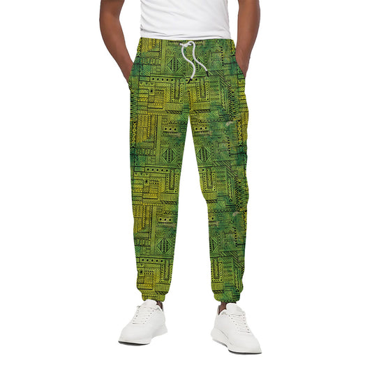 Green And Black African Ethnic Print Cotton Pants
