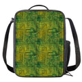 Green And Black African Ethnic Print Crossbody Lunch Bag
