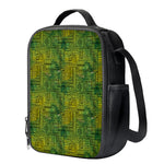 Green And Black African Ethnic Print Crossbody Lunch Bag