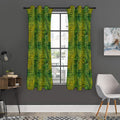 Green And Black African Ethnic Print Grommet Curtain Panels