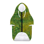 Green And Black African Ethnic Print Dog Zip Up Hoodie