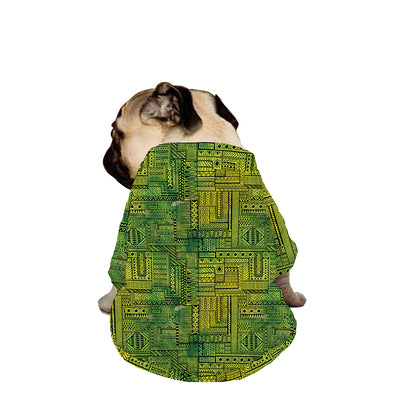 Green And Black African Ethnic Print Dog Zip Up Jacket
