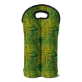 Green And Black African Ethnic Print Double Neoprene Wine Tote