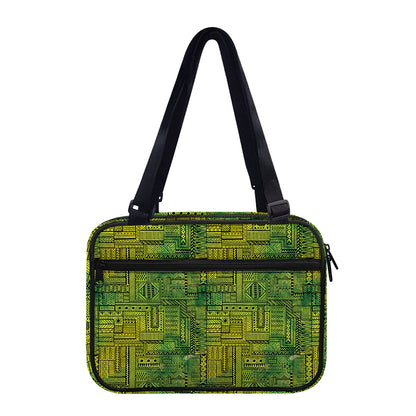 Green And Black African Ethnic Print Double Strap Bible Bag