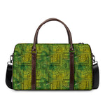 Green And Black African Ethnic Print Duffle Bag