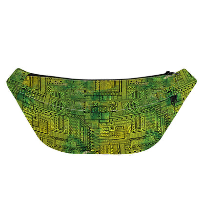Green And Black African Ethnic Print Fanny Pack