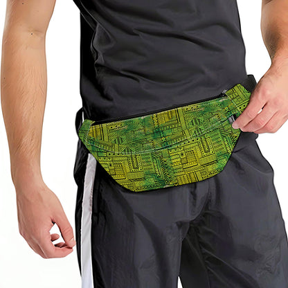 Green And Black African Ethnic Print Fanny Pack