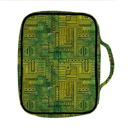 Green And Black African Ethnic Print Front Pocket Bible Bag