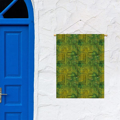 Green And Black African Ethnic Print Garden Flag