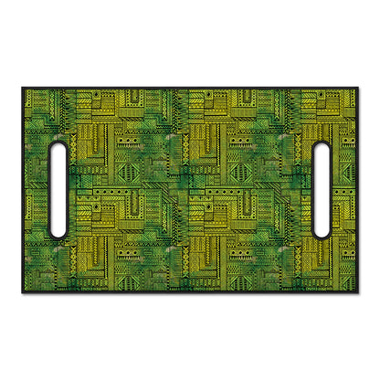 Green And Black African Ethnic Print Golf Cart Seat Cover