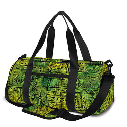Green And Black African Ethnic Print Gym Bag