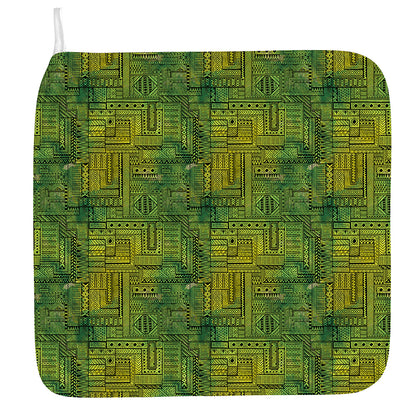 Green And Black African Ethnic Print Hand Towel