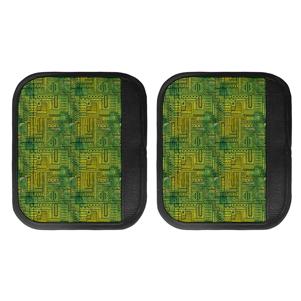 Green And Black African Ethnic Print Handle Covers