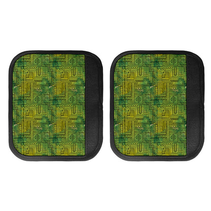 Green And Black African Ethnic Print Handle Covers