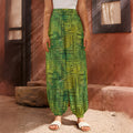 Green And Black African Ethnic Print Harem Pants