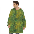 Green And Black African Ethnic Print Hoodie Blanket