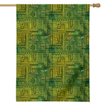 Green And Black African Ethnic Print House Flag
