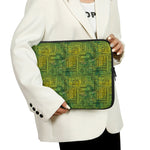 Green And Black African Ethnic Print Laptop Sleeve