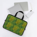 Green And Black African Ethnic Print Laptop Sleeve With Handle