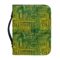 Green And Black African Ethnic Print Leather Bible Cover