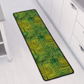 Green And Black African Ethnic Print Long Kitchen Mat