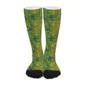 Green And Black African Ethnic Print Long Socks
