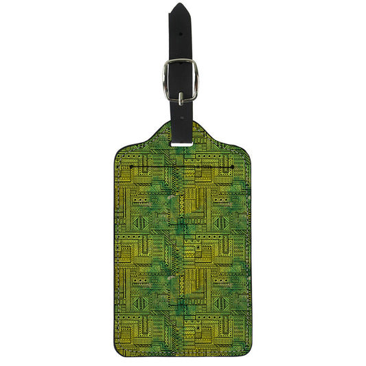 Green And Black African Ethnic Print Luggage Tag