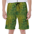 Green And Black African Ethnic Print Men's Beach Shorts