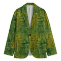 Green And Black African Ethnic Print Men's Blazer