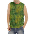 Green And Black African Ethnic Print Men's Fitness Tank Top