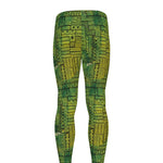 Green And Black African Ethnic Print Men's leggings