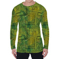 Green And Black African Ethnic Print Men's Long Sleeve T-Shirt