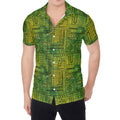 Green And Black African Ethnic Print Men's Shirt