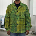 Green And Black African Ethnic Print Men's Shirt Jacket