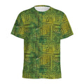 Green And Black African Ethnic Print Men's Athletic T-Shirt