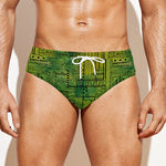 Green And Black African Ethnic Print Men's Swim Briefs