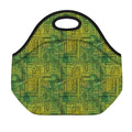 Green And Black African Ethnic Print Neoprene Lunch Bag