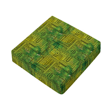 Green And Black African Ethnic Print Outdoor Seat Cushion Cover