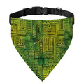 Green And Black African Ethnic Print Over The Collar Dog Bandana