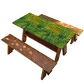 Green And Black African Ethnic Print Picnic Table Cover