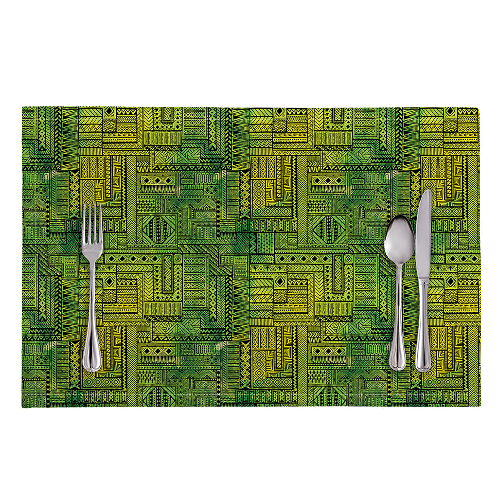 Green And Black African Ethnic Print Placemat