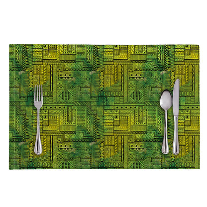 Green And Black African Ethnic Print Placemat