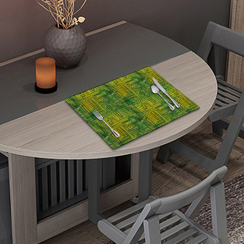 Green And Black African Ethnic Print Placemat