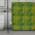 Green And Black African Ethnic Print Polyester Shower Curtain