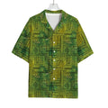 Green And Black African Ethnic Print Rayon Hawaiian Shirt