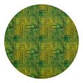 Green And Black African Ethnic Print Round Blanket