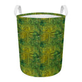 Green And Black African Ethnic Print Round Laundry Basket
