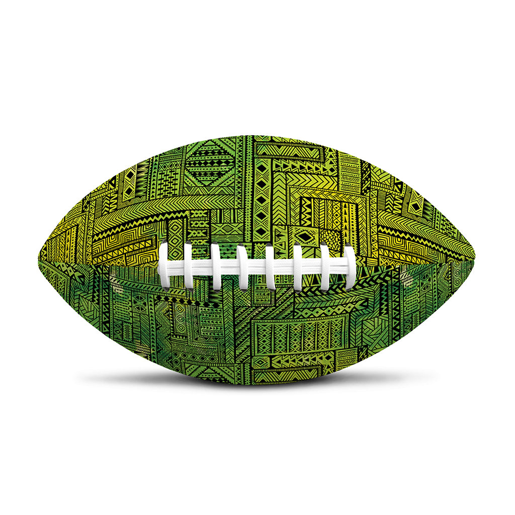 Green And Black African Ethnic Print Rugby Ball
