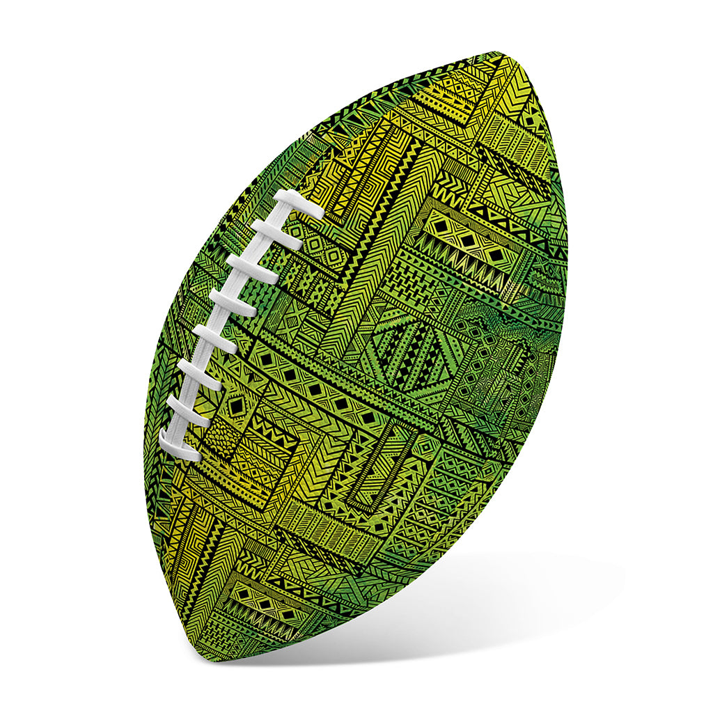 Green And Black African Ethnic Print Rugby Ball