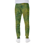 Green And Black African Ethnic Print Scuba Joggers